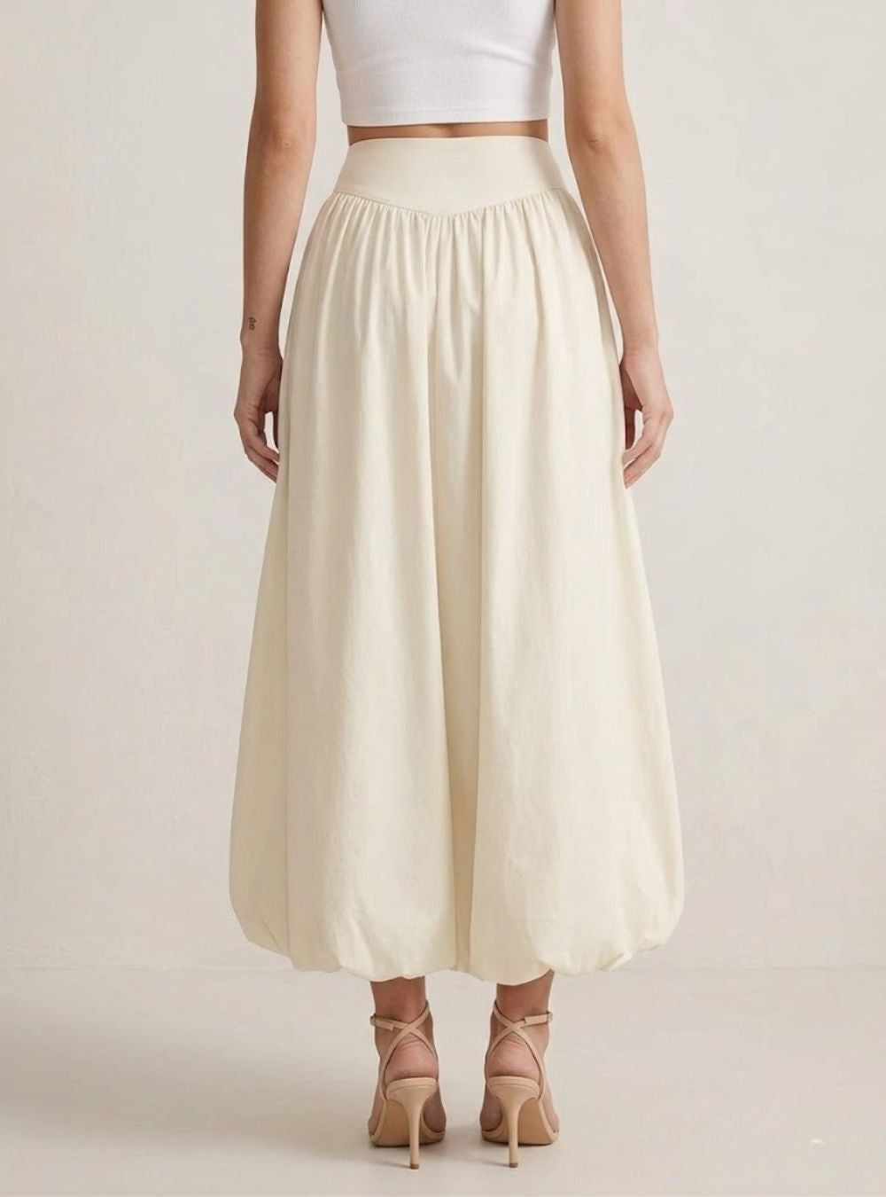 Rounded Hem Maxi Skirt