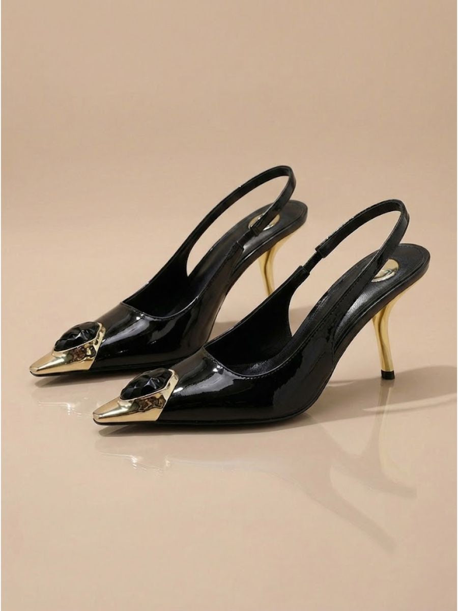 Pointed slingback heels