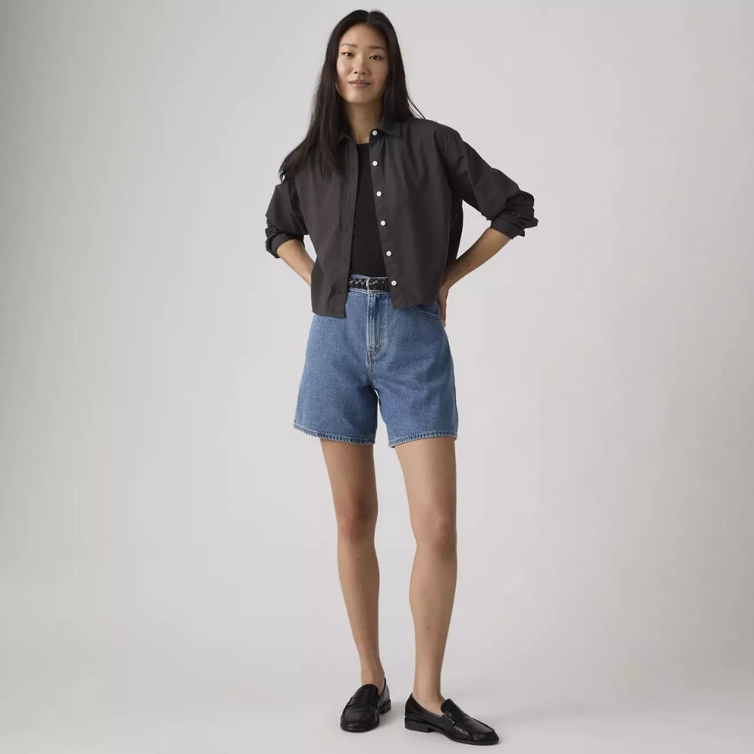 High-Rise Denim Shorts