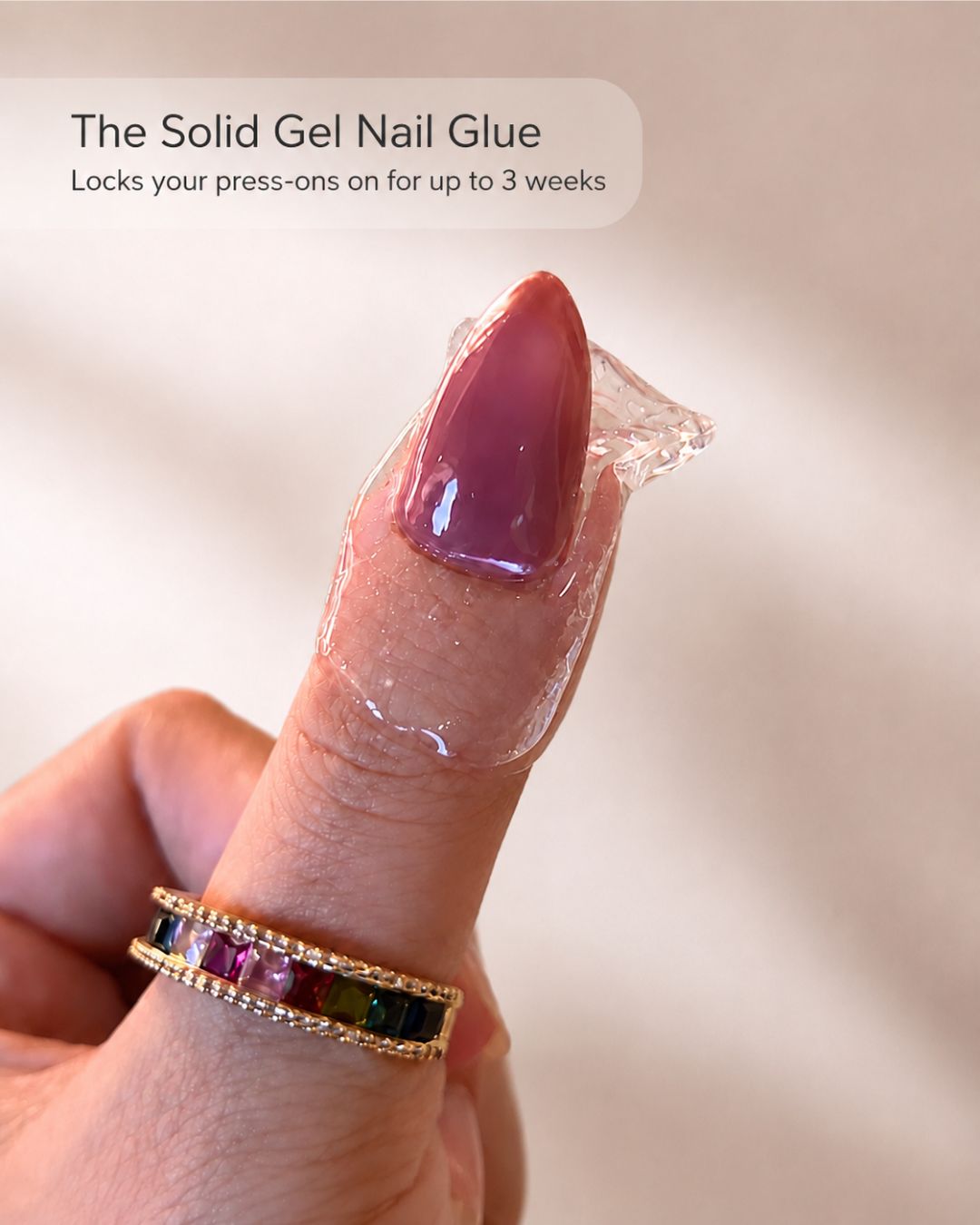 Solid Gel Nail Glue: Weeks of Hold for Any Press-On Set