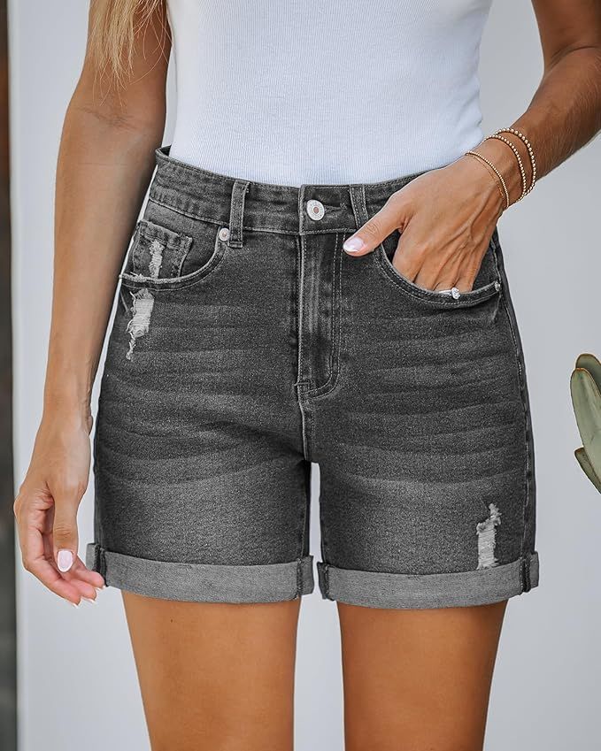 High-Waisted Denim Shorts