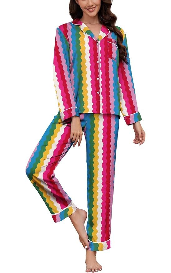 Printed Satin Pajama Set