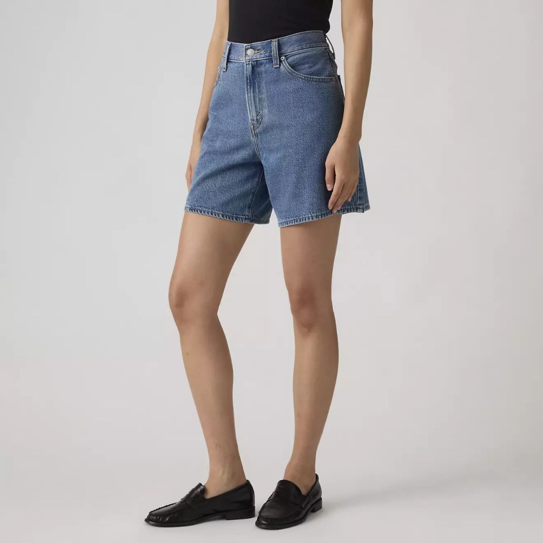High-Rise Denim Shorts