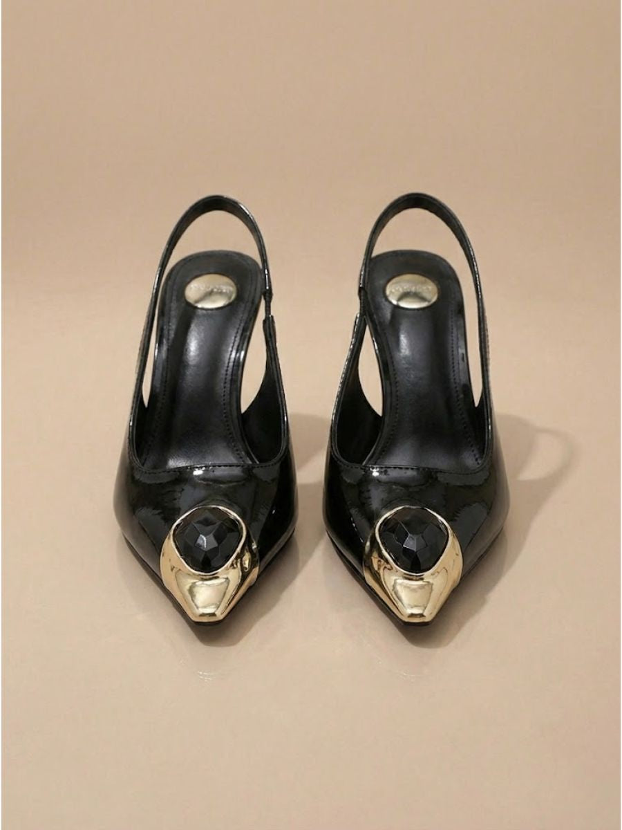 Pointed slingback heels