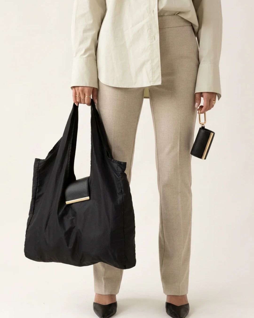 Clip-On Foldable Tote Bag