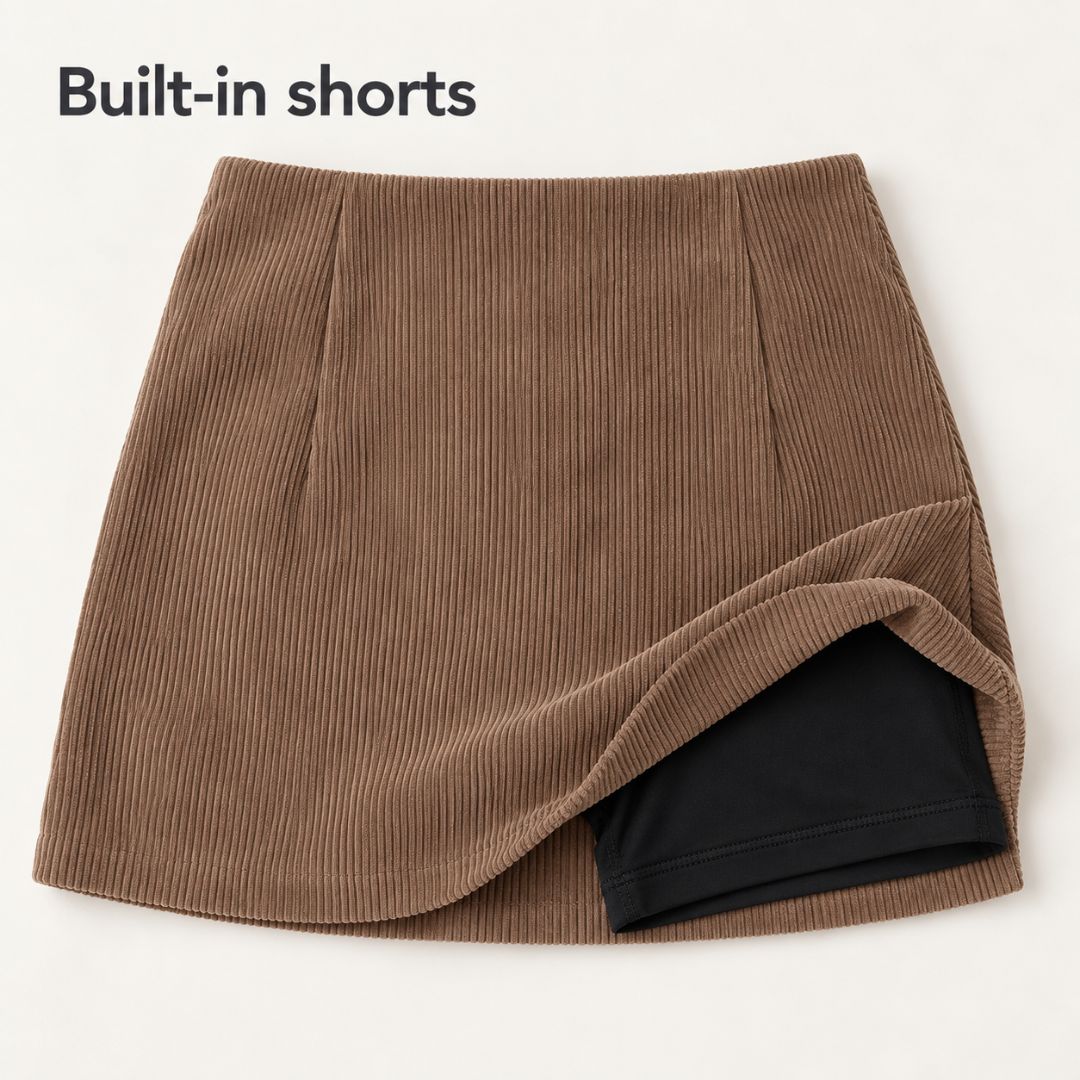 2-in-1 Corduroy Mini Skirt