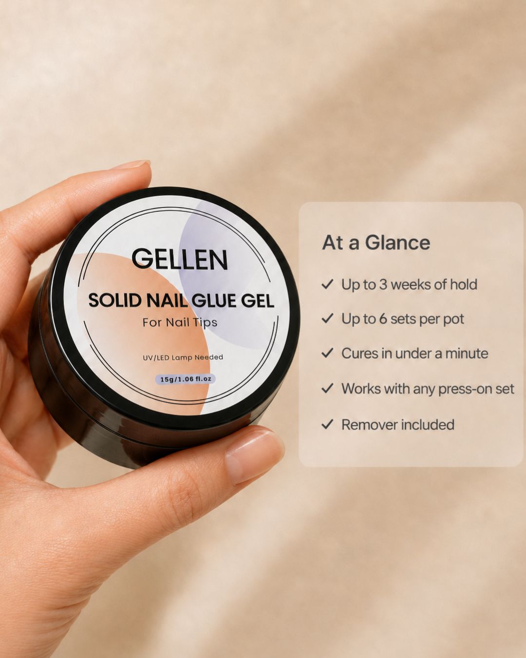 Solid Gel Nail Glue: Weeks of Hold for Any Press-On Set