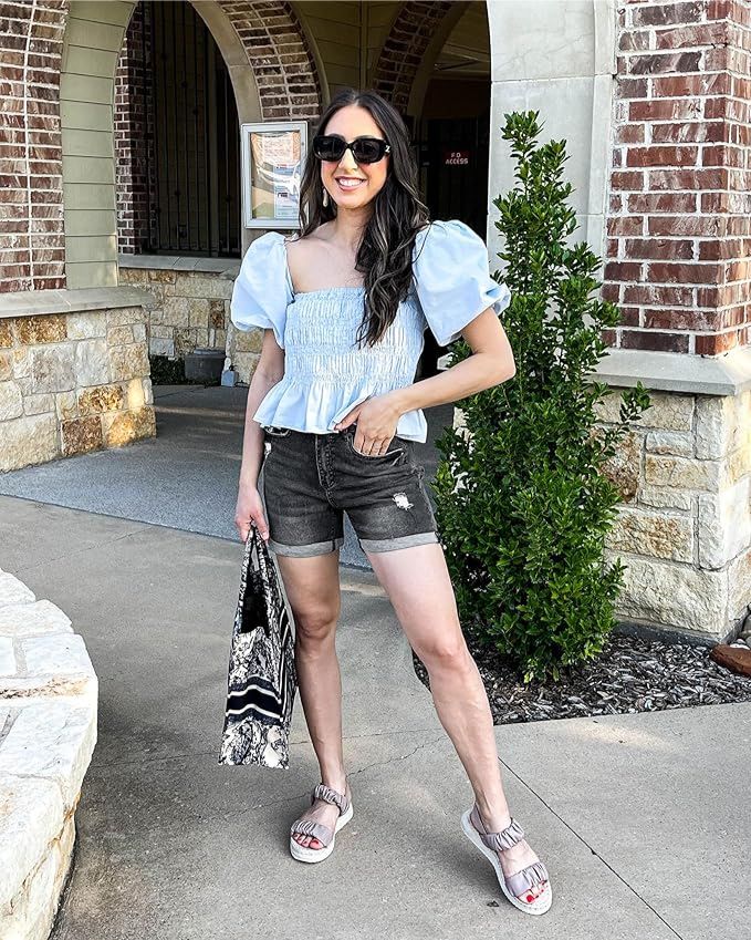High-Waisted Denim Shorts