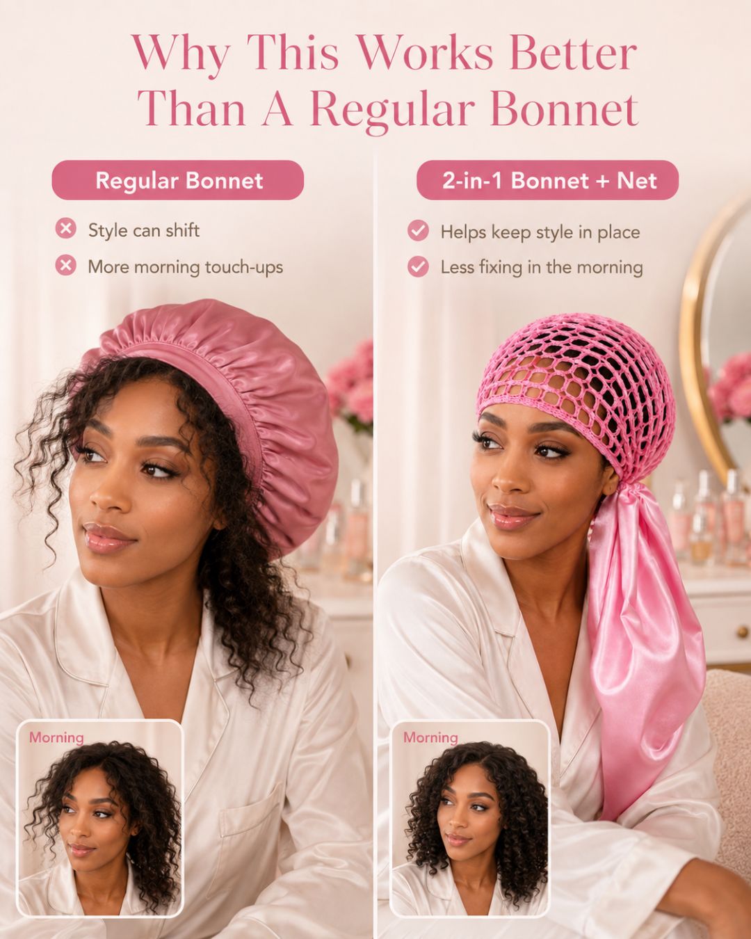 2-in-1 Satin Bonnet & Style Net