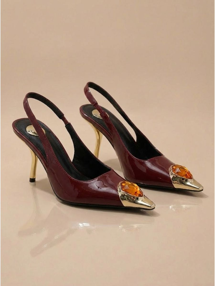 Pointed slingback heels