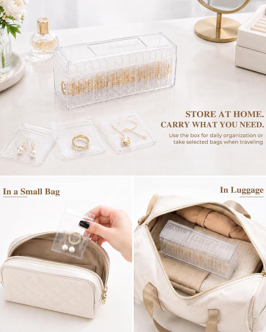 Clear Jewelry Organizer – 20 Individual Storage Pouches