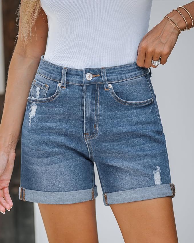 High-Waisted Denim Shorts
