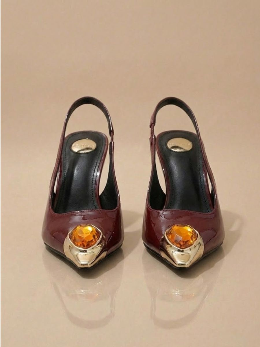 Pointed slingback heels