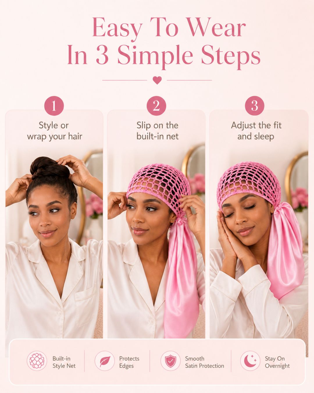 2-in-1 Satin Bonnet & Style Net