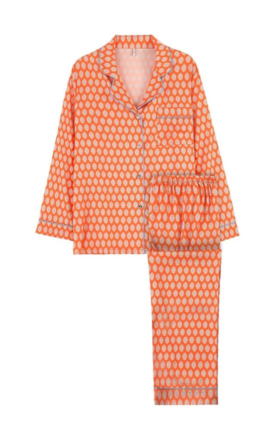 Printed Satin Pajama Set