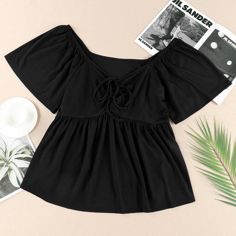 Ruched Flutter Sleeve Top