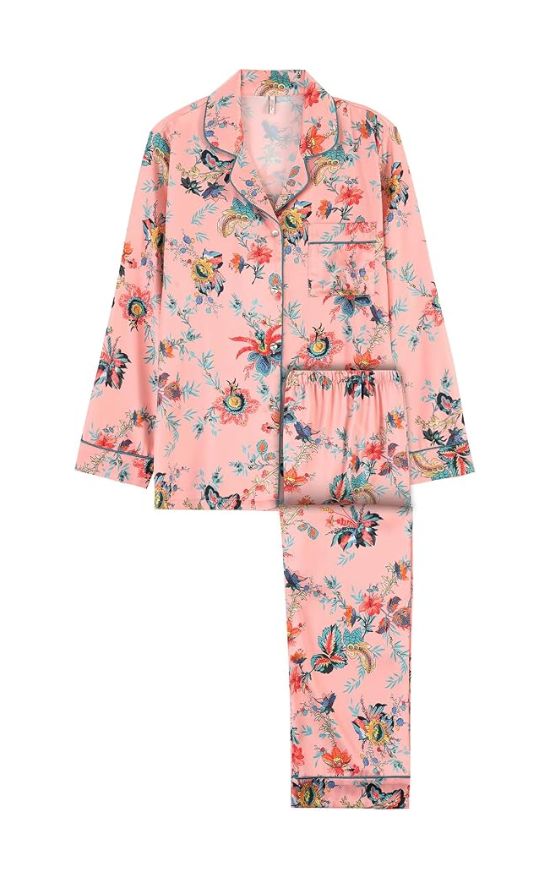 Printed Satin Pajama Set