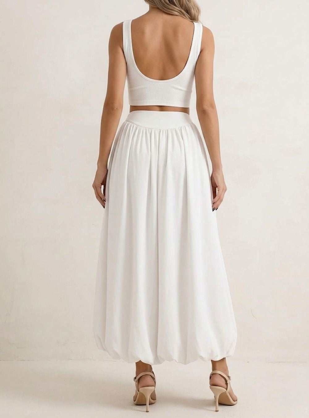 Rounded Hem Maxi Skirt
