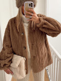 Faux Fur Button-Up Coat