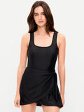 Square-Neck Swim Dress