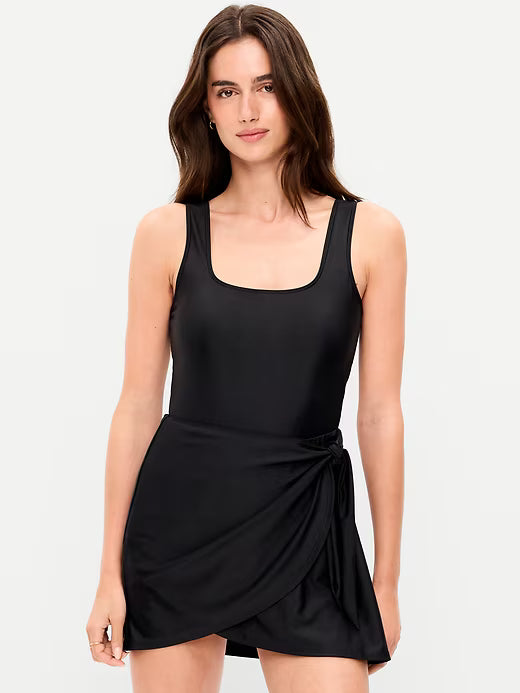 Square-Neck Swim Dress