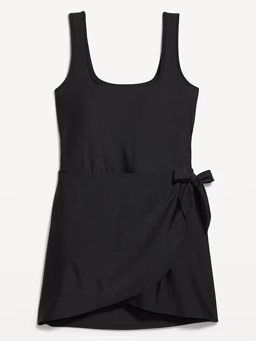 Square-Neck Swim Dress